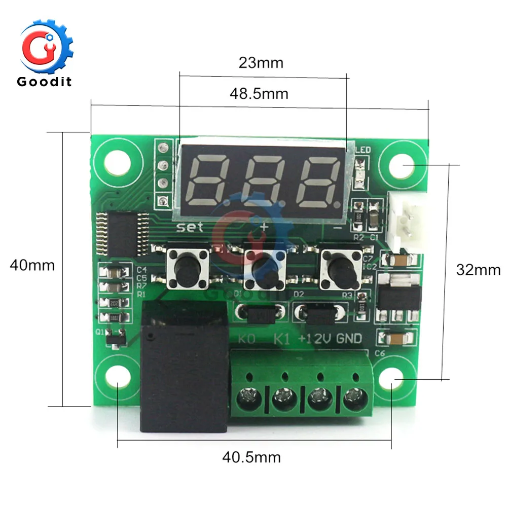 Digital Thermostat Temperature Controller Regulator Incubator NTC Sensor Meter Case Indoor Temperature Switch W1209 DC 12V