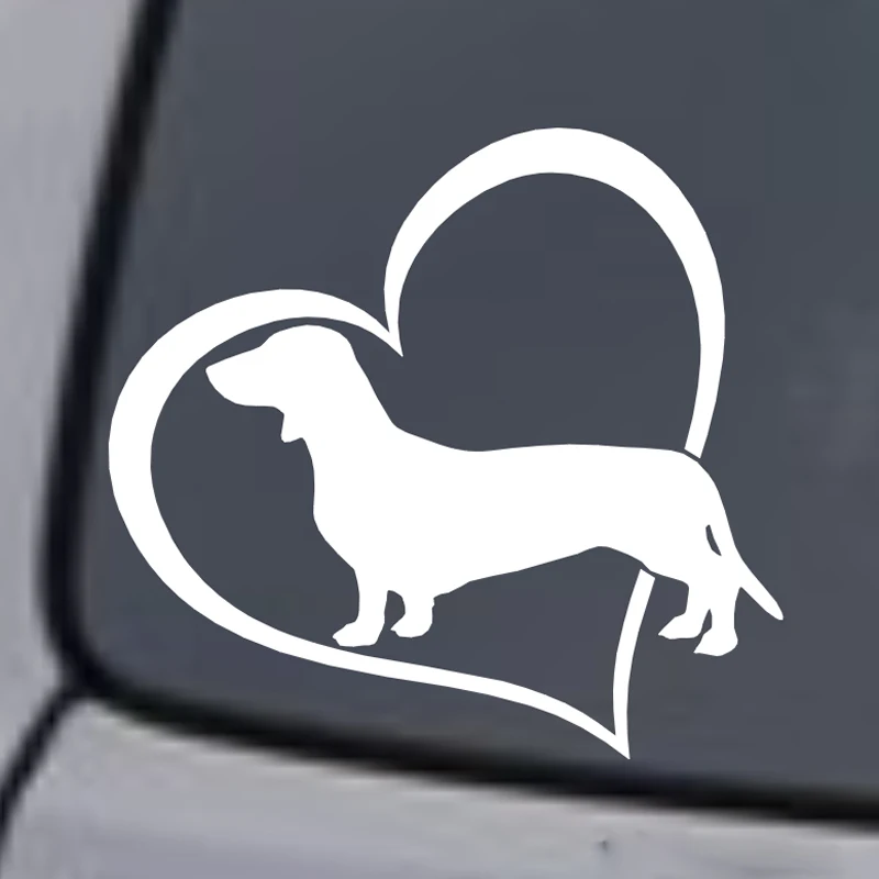 Dachshund  Heart Vinyl Decal Sticker Car Window Wall Bumper Laptop Decal Sticker Choose 20 Colours