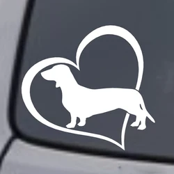 Dachshund  Heart Vinyl Decal Sticker Car Window Wall Bumper Laptop Decal Sticker Choose 20 Colours