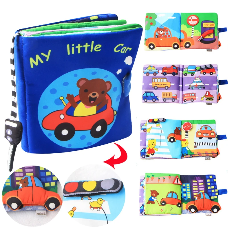 Educational Baby Toys Infant Kids Early Development Cloth Books Vehicle Animals Learning Unfolding Activity Books Gift DS19