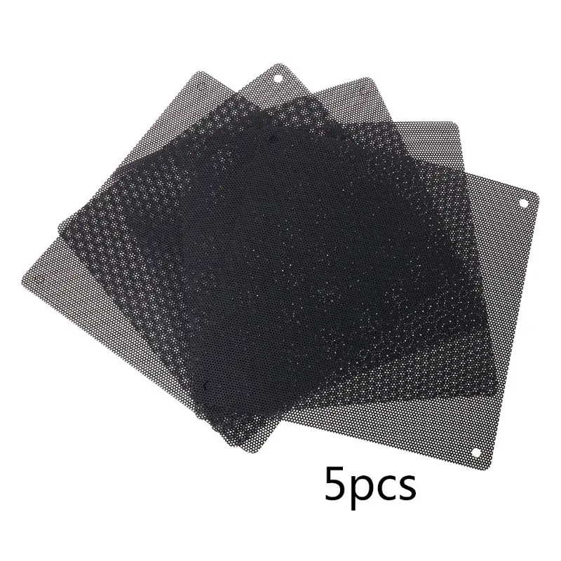 5PCS PC Computer Case Fan Cooler Dust Filter Dustproof Mesh 140mm Cuttable PVC Black