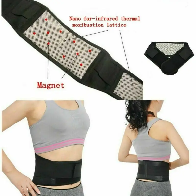 Hot Magnetic Back Support Brace Belt Lumbar Lower Waist Posture Corrector Adjustable Double Adjust Pain Relief For Men Women