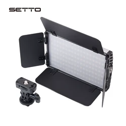 SETTO Bi-Color Dimmable LED Video Light for Studio YouTube Product Photography Video Shooting with Barndoor 3200-5600K CRI 96+