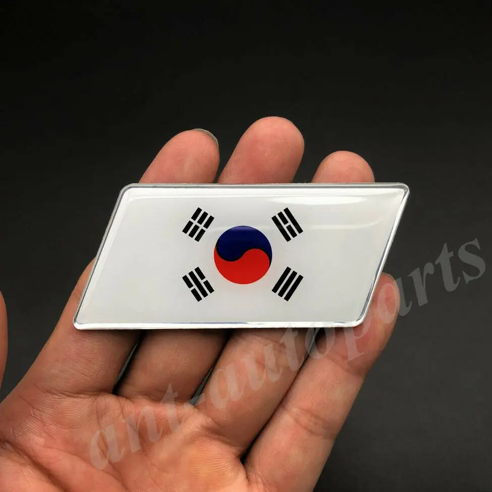 2x Korea Korean Flag Car Fender Emblem Badge Motorcycle Fairing Decals Sticker