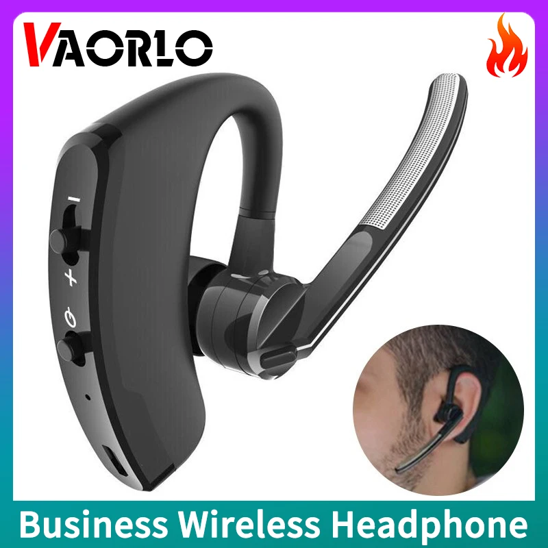 Headphone Nirkabel Bisnis Asli Earphone Kompatibel dengan Bluetooth Musik Stereo Panggilan Berkendara Kontrol Suara Noise Cancelling