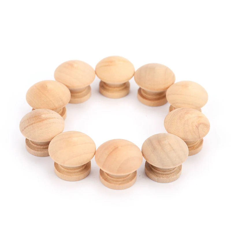 10pcs/lot Handles 2.4X2CM Natural Wooden Cabinet Drawer Wardrobe Knobs Door Pull Kitchen Handle Furniture Hardware