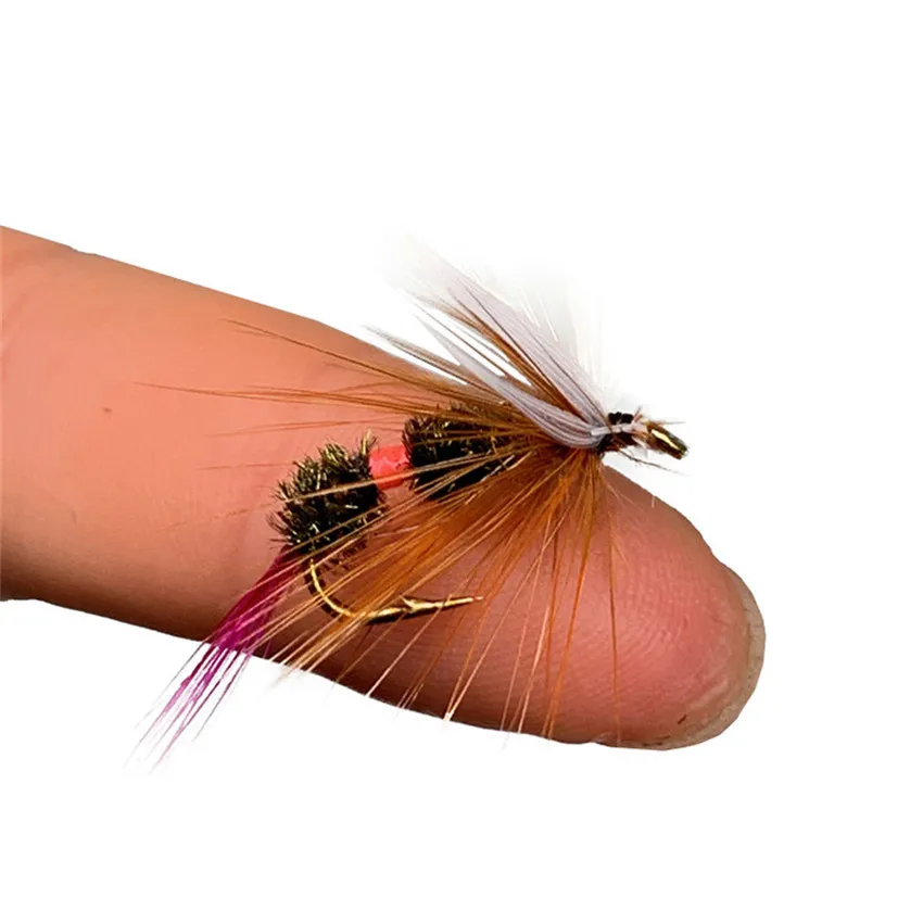 12/24Pcs Moskito Fly Fishing Flies Set Insekt Köder für Forelle Dry Fly Lure Kit Fly Angeln #12 – Detail 5