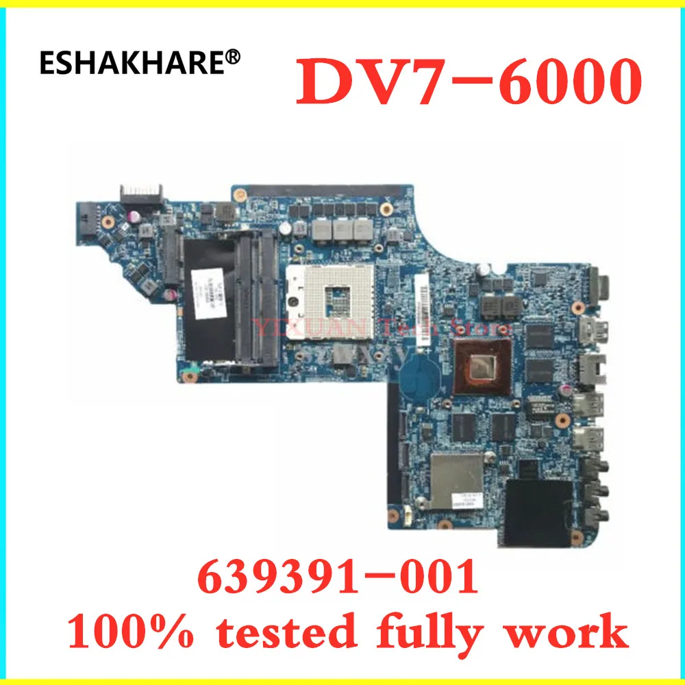 

665991-001 639391-001 Laptop Motherboard for HP Pavilion DV7 DV7-6000 HM65 HD 6770M graphics Mainboard full tested