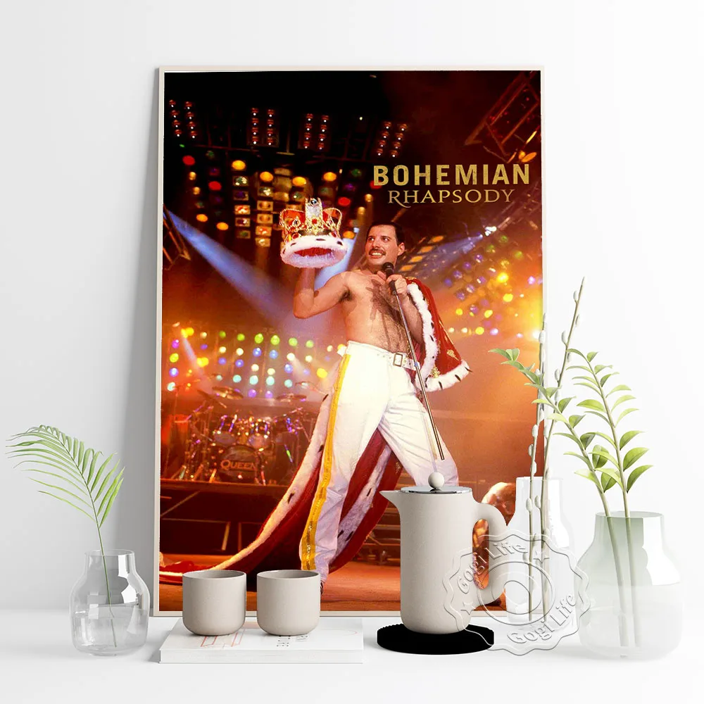 Britain Singer Freddie Mercury Watercolour Canvas Painting Poster, Idol Vintage Art Prints, Rock Singer Mercury Portrait Prints