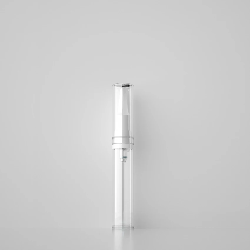 Botella transparente con bomba de crema cosmética sin aire, 5/10/15ml, contenedores rellenables con dispensador de tamaño de viaje/botella de viaje con bomba de base