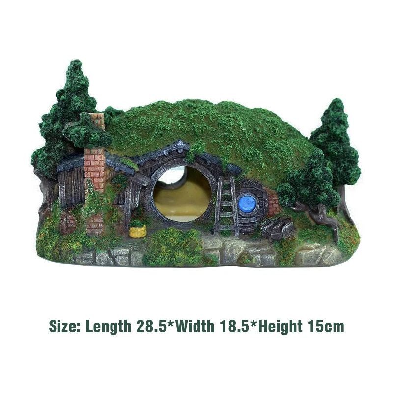 Resin Hobbit House Aquarium Rockery Ornament Fish Tank Landscaping Castle