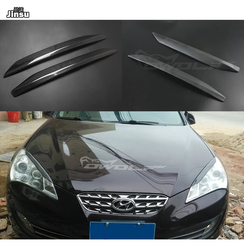 

Carbon Fiber Headlight Eyebrow Cover Trim Sticker Head Lamp Eyelid For Hyundai Rohnes Coupe 2009 - 2011 Fiber glass FRP eyebrows