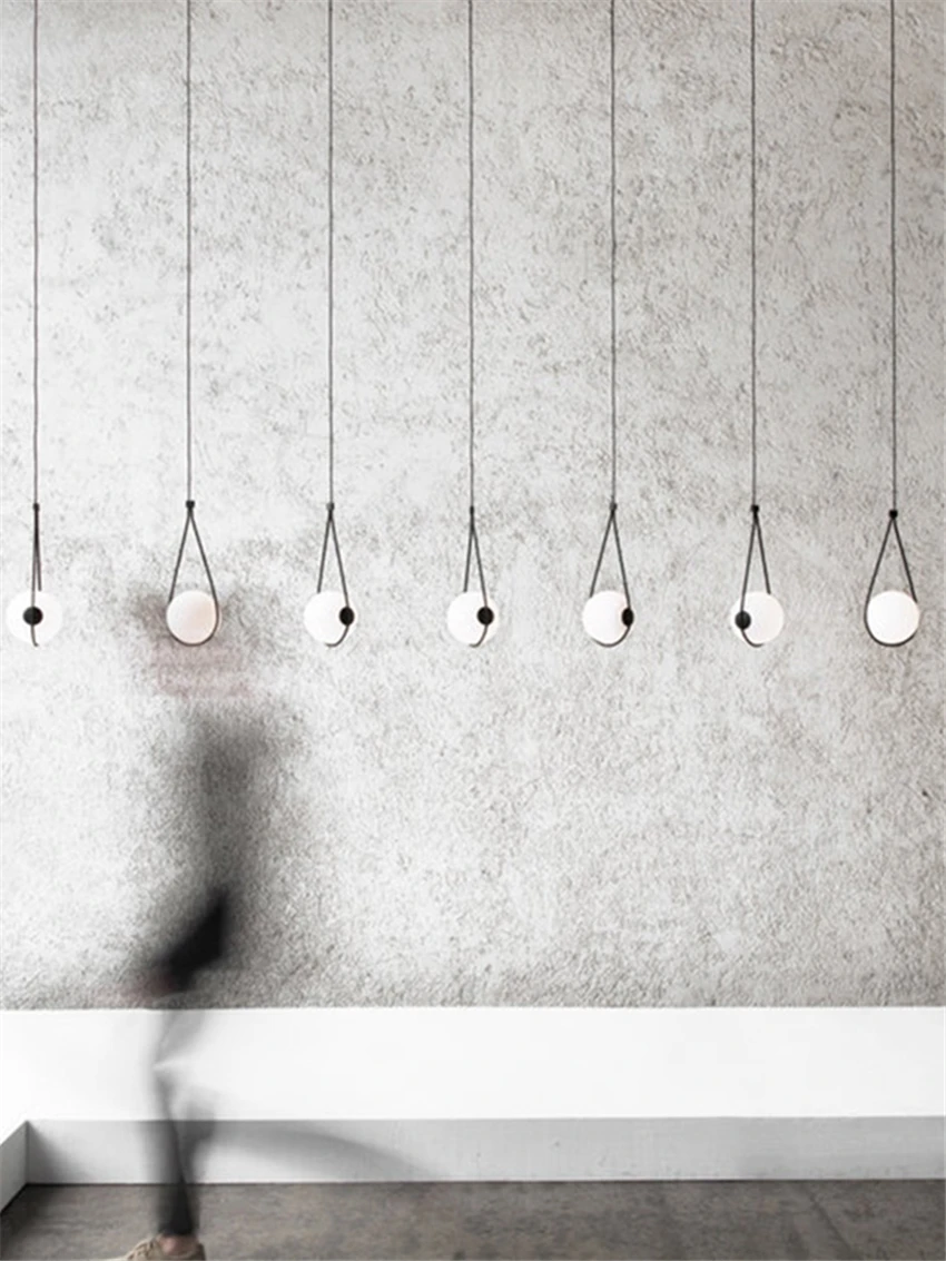 الشمال قطرة الماء الحديد قلادة أضواء غرفة نوم السرير مطعم مصباح بار الشاي متجر نافذة كرة زجاجية مصابيح تعليق للزينة تركيبات #4