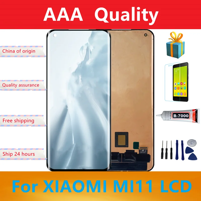 AMOLED TFT  6.81" LCD Replacement For Xiaomi Mi 11 LCD Display Touch Panel Assembly Digitizer For Xiaomi 11 Screen