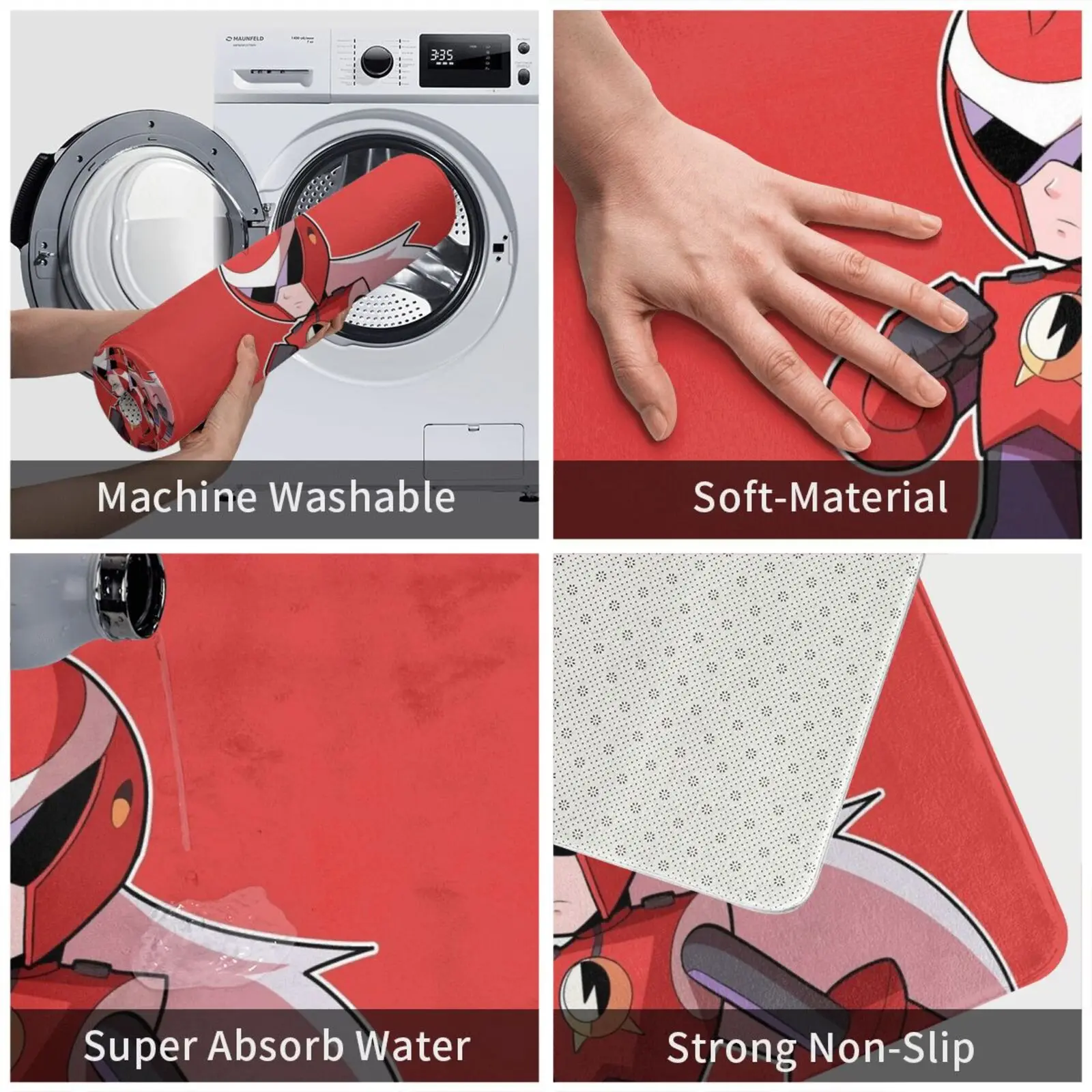 سجادة صغيرة Protoman Exe سجادة وسادة ناعمة غير قابلة للانزلاق Megaman Protoman Blues Mmbn Kawaii ألعاب الفيديو لعبة الفن معركة الأطفال #4