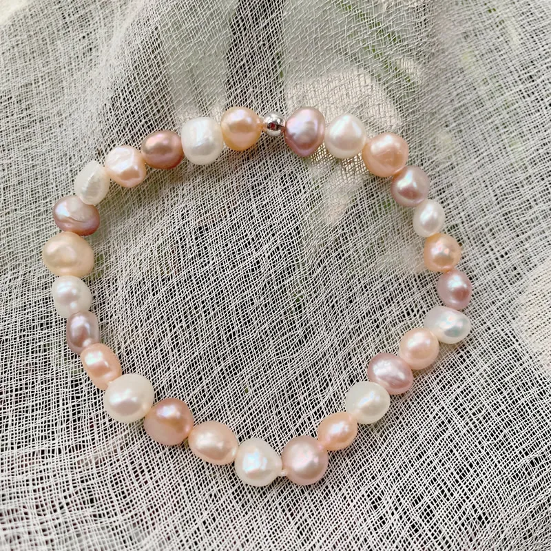 Real Natural Freshwater Baroque Pearl Bracelets Bangles for Women Sweet Girls Mixed Pearl Elegant Jewelry Bracelets Women Gifts