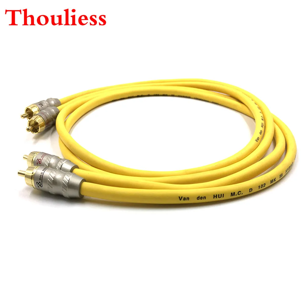 

Thouliess пара, аудиокабель RCA золотистого цвета, 2x RCA штекер-штекер, соединительный аудиокабель с VDH Van Den Hul 102 MK III