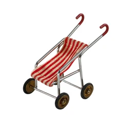 1/12 puppenhaus Miniatur Zubehör Mini Metall Baby Wagen Simulation Pushcart Modell Spielzeug für Puppe Haus Dekoration