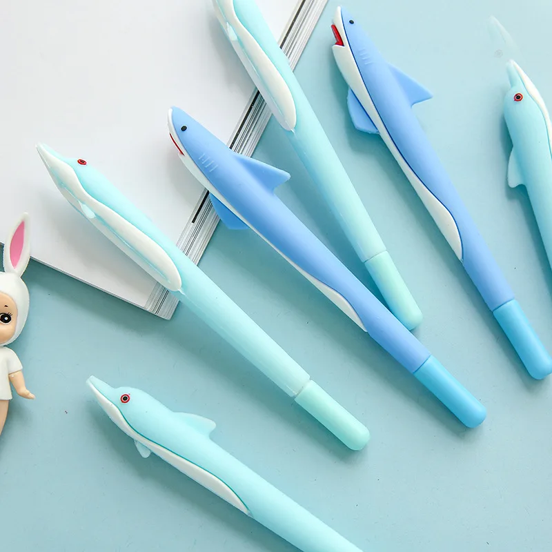 48PCS Dolphin Style Silica Student Creative Cute Cartoon Pen Office Signature Pen Kawaii School Supplies StationeryGel Pens