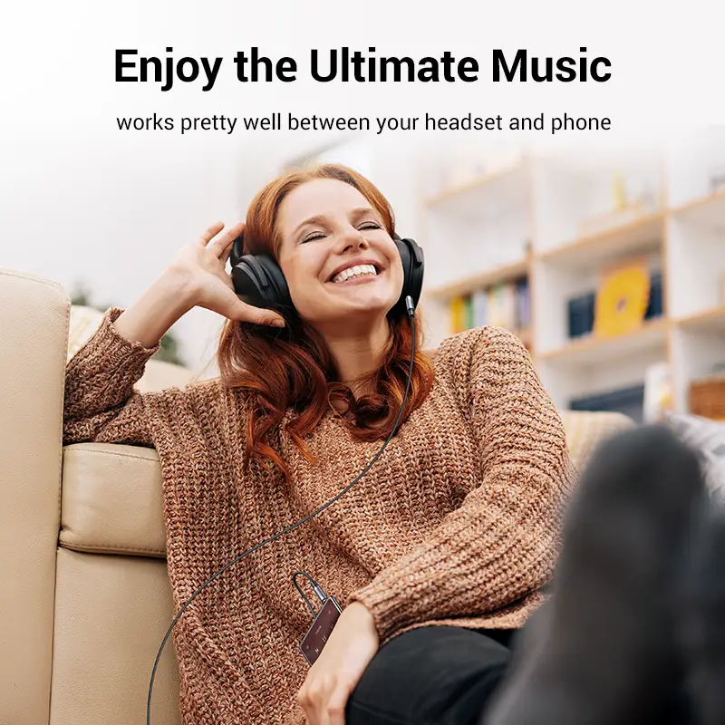 UGREEN 3.5mm Aux Cable 4 Pole TRRS 4-Conductor Auxiliary Male to Male Stereo Jack HiFi Support Microphone Function Audio Cable - 4