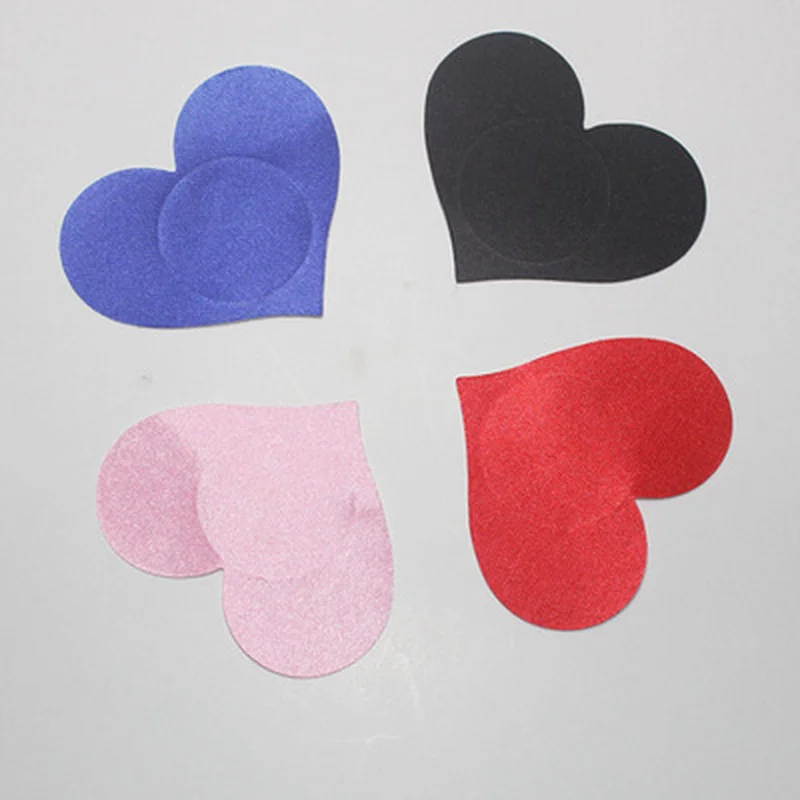 5 pares de pétalos de pecho en forma de corazón cubiertas adhesivas para pezones pétalos de pecho y pegatina pétalos de pecho vaciados 4 colores