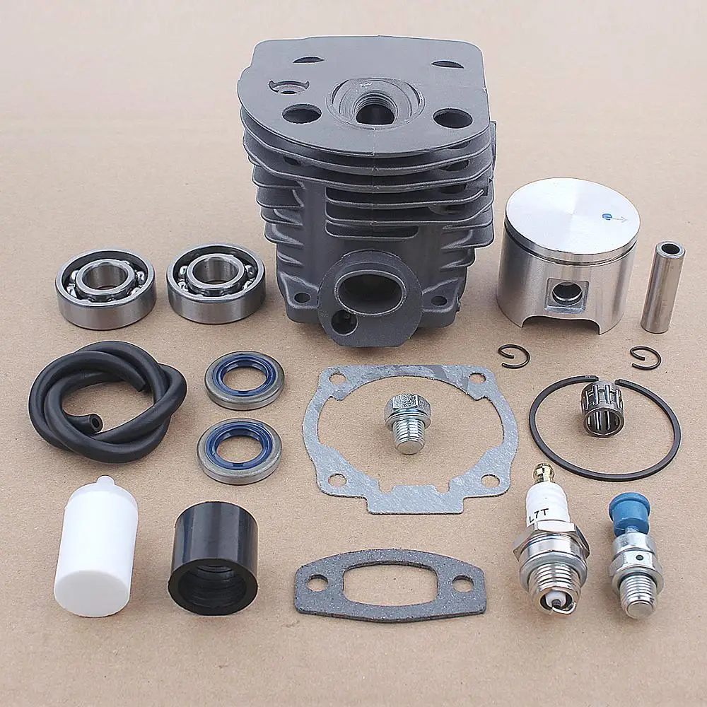 

46mm Cylinder Piston Crank Bearing Kit For Husqvarna 55 51 Chainsaw 03609172 738220225 Oil Seal Fuel Filter Line Muffler Gasket
