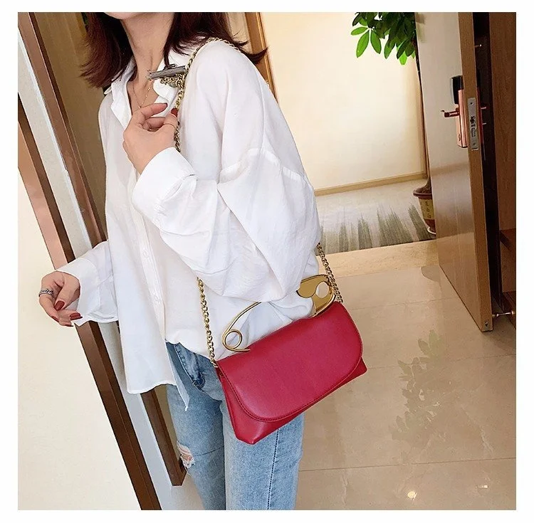 Pin Purse Handbag Ladies Personality Hand bag Women Purses Square Designer Shoulder Bags