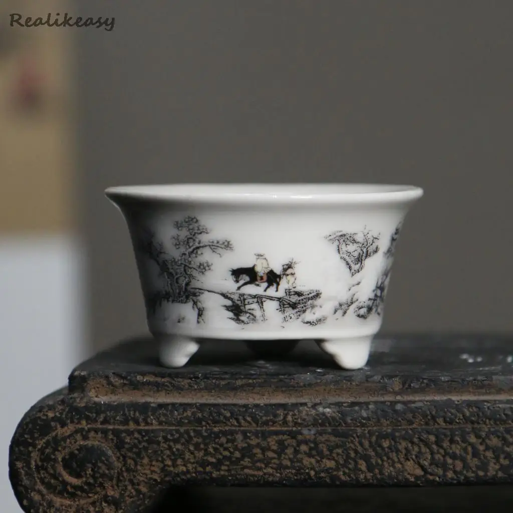 Mini pots de fleurs créatifs en argile violette, bonsaï en céramique, style chinois, décoration pour la maison et le bureau, LC293, 2 tailles