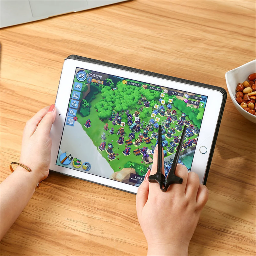 Accesorio asistente perezoso mano teléfono dedo palillos Clip bocadillos jugar juegos