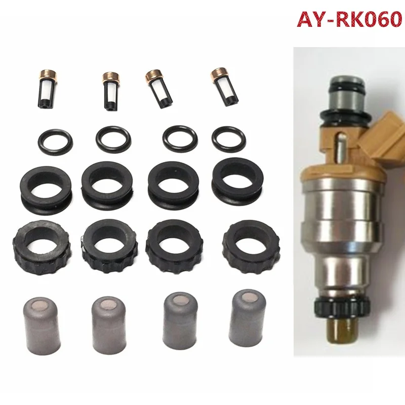 

4 Sets Fuel Injector Repair Kit Service Kit Filters Grommets Orings for 1988-1991 ISUZU 2.6L L4 15710-58B00(AY-RK060-3)