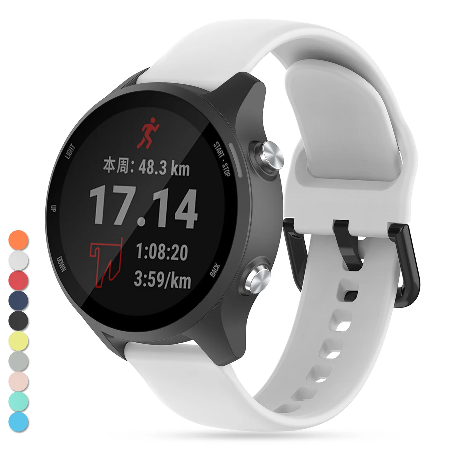 20 مللي متر حزام الساعات ل Garmin 245 حزام ل Forerunner245 645 ساعة ذكية الرياضة سيليكون شريط للرسغ اكسسوارات Correa سوار