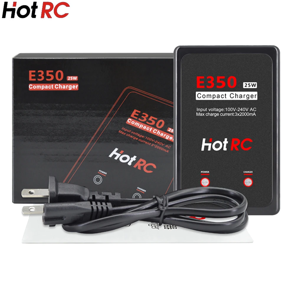 1 pz Hotrc Hot RC E350 Pro AC100-240V 2000mA 25W 2-3S caricabatteria Lipo per RC Mini Drone Quadcopter auto camion giocattolo