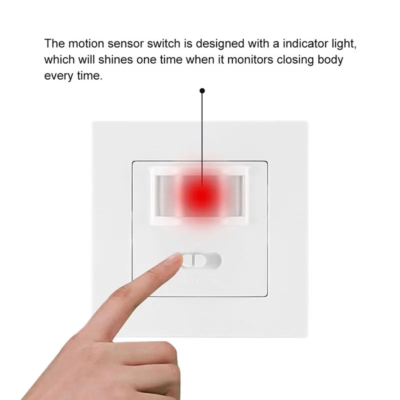 

Human Body Infrared Induction Switch 220-240V/AC Home Lighting Switch Auto on / Off Pyrolysis Sensor Wall Embedded Panel Sensor