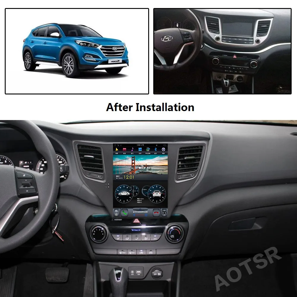 AOTSR Android 13 Car Radio Coche For Hyundai Tuscon 2015 - 2019 Car Multimedia Player GPS Navigation DSP CarPlay 2 Din AutoRadio