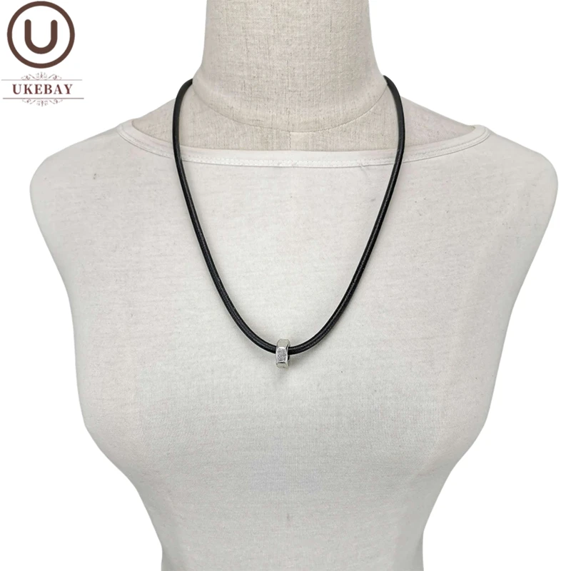 UKEBAY New Simple Choker nNecklaces Screw Nut Accessories Rubber Jewelry For Women Short Sweater Chains Punk Necklace Jewellery