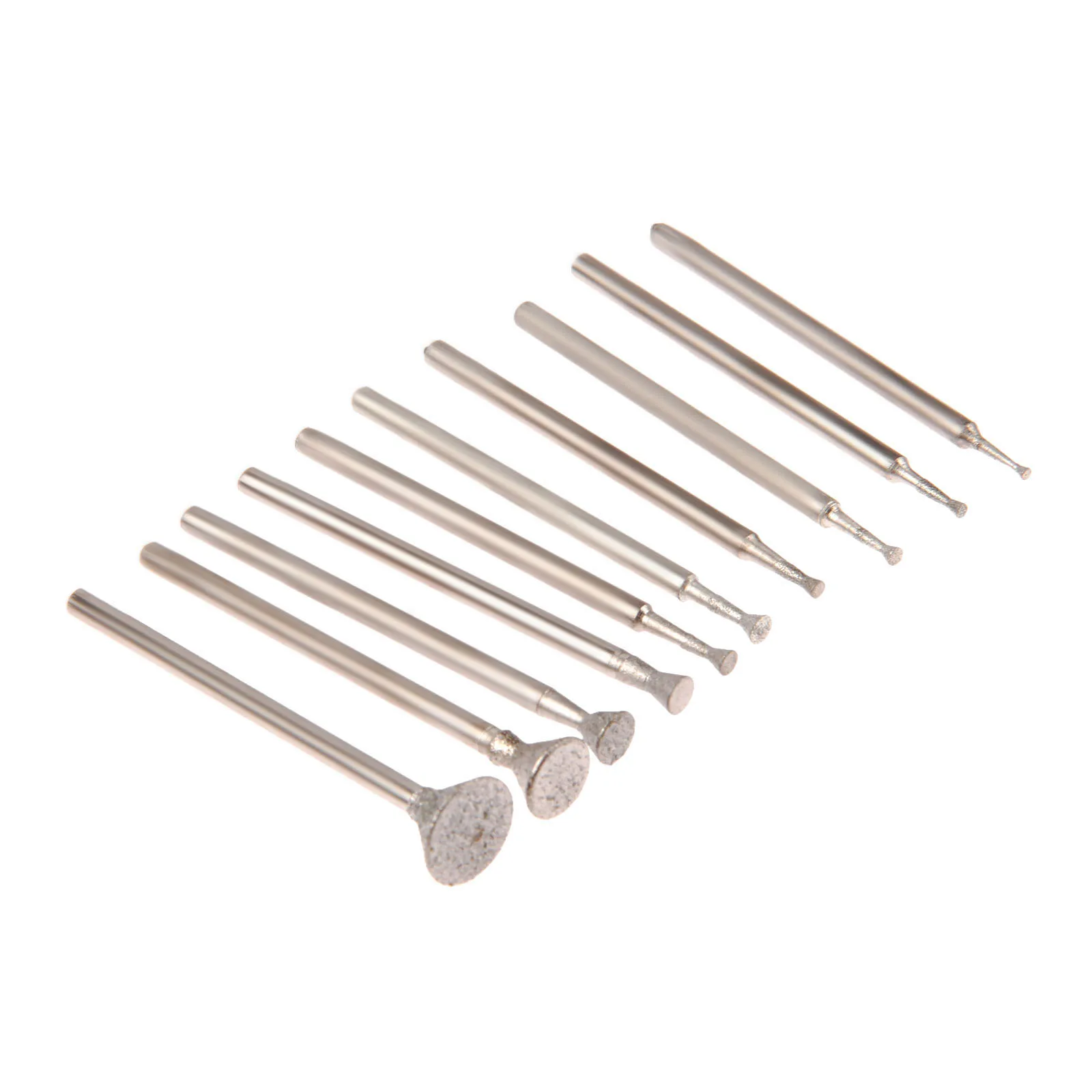 10Pcs Dremel Accesories 2.35mm Shank Drill Diamond Grinding Head Burrs Bits Jade stone Engraving Carving Polishing Tool