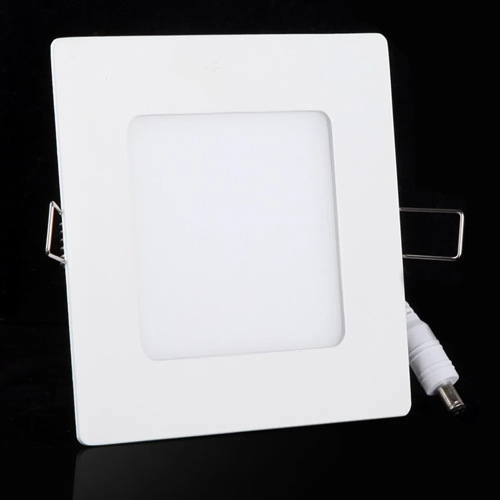 6W AC 86-265V Ultra Thin Square Ceiling Panel Light Wall Recessed Down Lamp 390LM SMD2835 LED Pure White Drop shipping