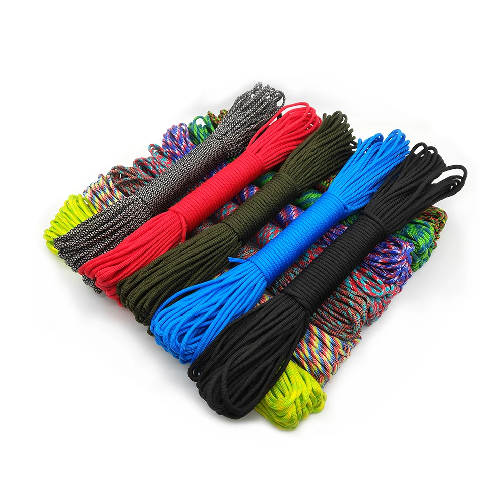 Paracord 550 Parachute Cord Lanyard Rope Mil Spec Type III 9 Strand 100FT 31m Climbing Camping survival equipment Climbing rope