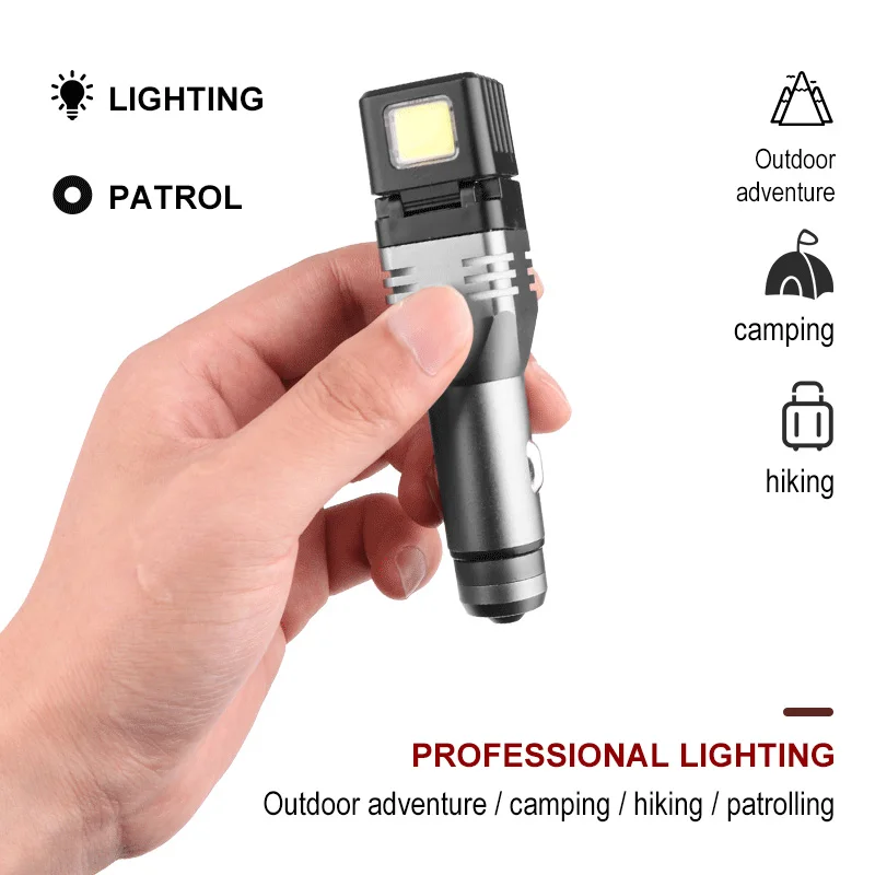 D2 LED Flashlight MINI Car USB Lantern Holder Torch Powerful Lamp Built-in Li-ion Battery Car Cigarette Lighter Socket Light