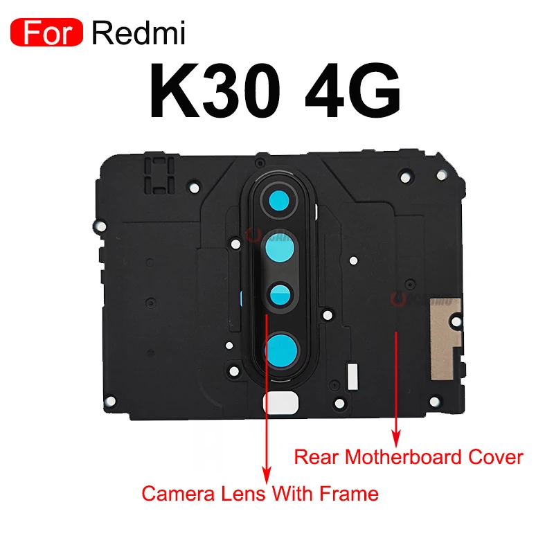 1Pcs For Xiaomi Redmi K30 4G 5G Motherboard Main Board Cover Signal Cover + Camera Lens With Frame Repair Replacement Parts