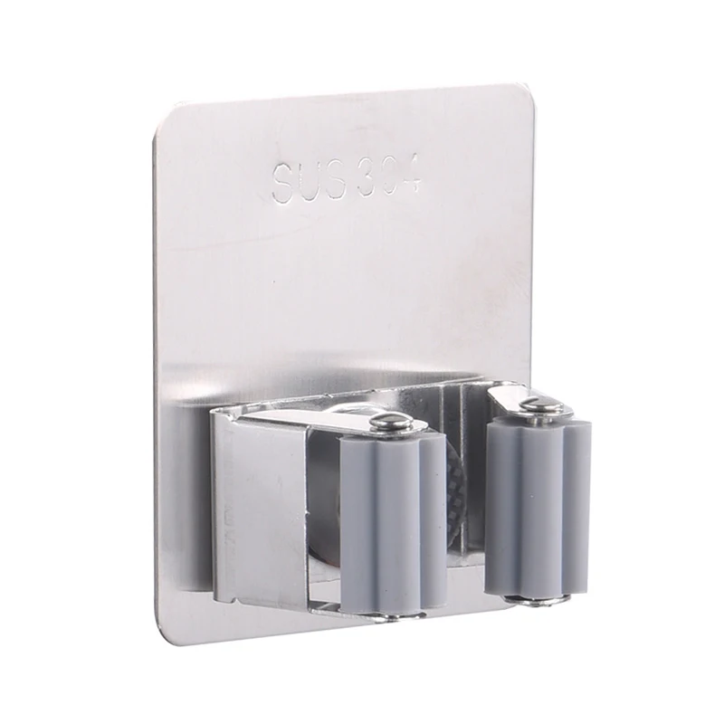 Bấm Lỗ Giá Rẻ Inox Treo Tường Cây Lau Nhà Clip Giá Treo Chổi Lau Nhà Đa Năng Bảo Quản Móc Phụ Kiện Phòng Tắm