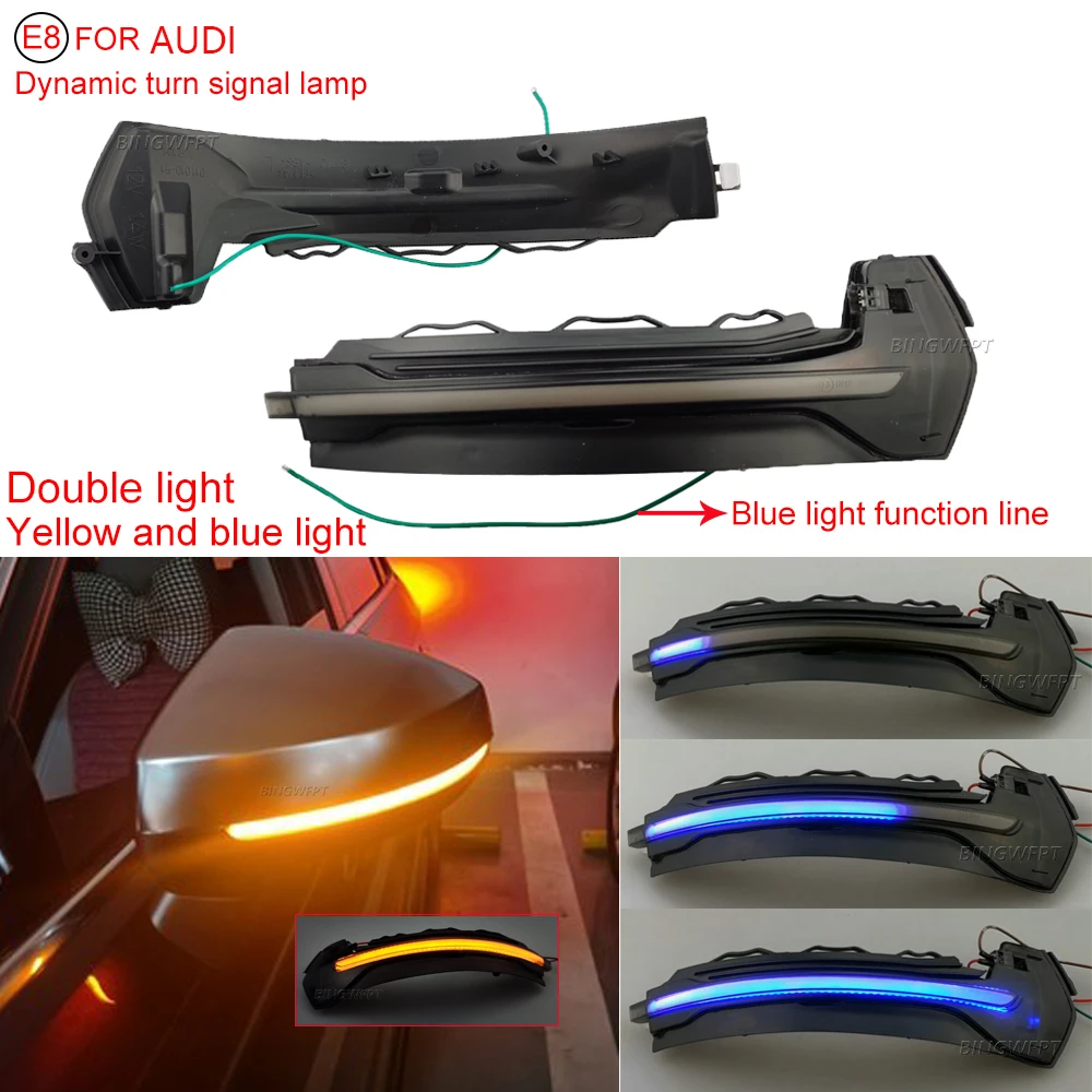 LED Dynamic Car Blinker Side Mirror Marker Turn Signal Lights Lamp For Audi A3 S3 8V RS3 2013 2014 2015 2016 2017 2019 2020