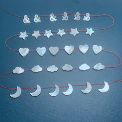 Natural White MOP Sea Shell Star Heart Moon Cloud Beads For Jewelry Making Fashion Handmade DIY Necklace Bracelets Accessories