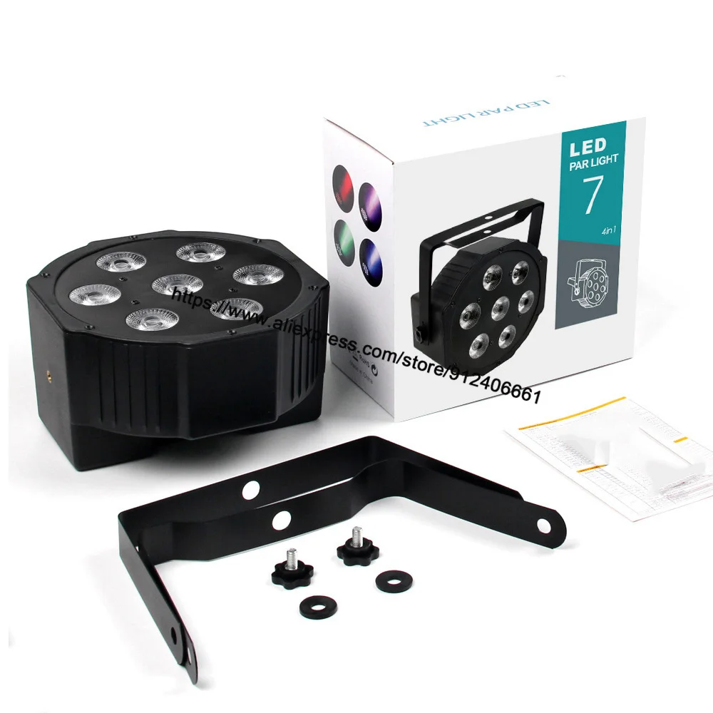 Led Par 7X4W Rgbw 4IN1 Led Up Verlichting Professionele Platte Par Voor Fase Effect Sfeer Disco Dj Music Party Club dance Floor