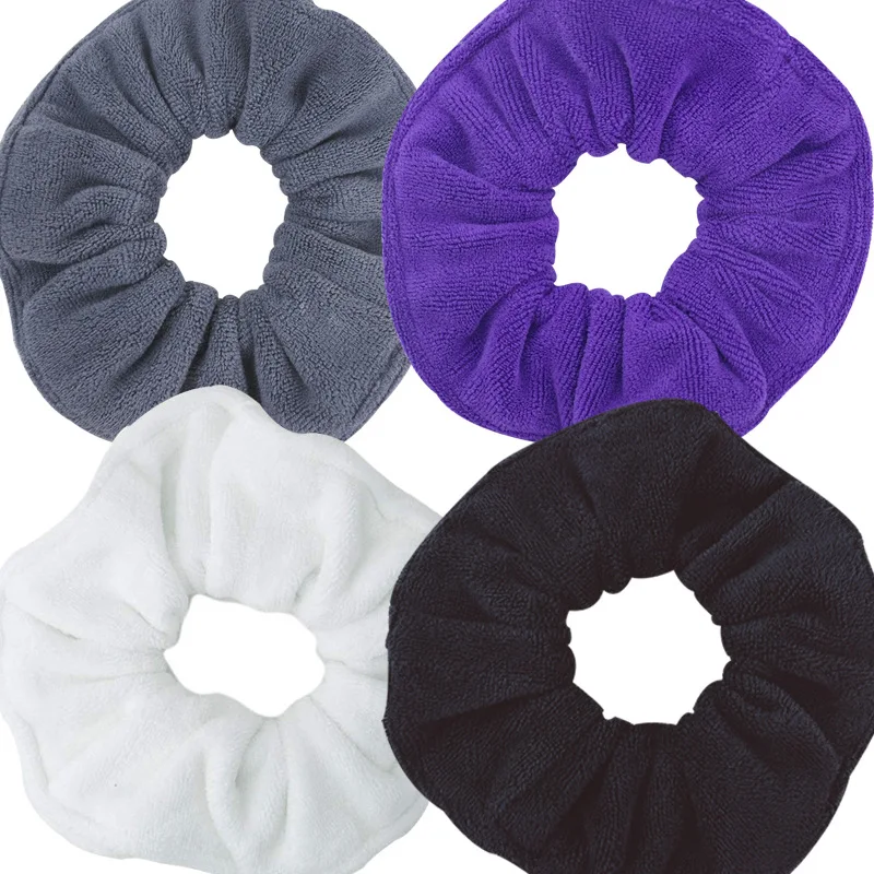 New Women Large Wide Microfiber Hair Drying Scrunchies Towel Hair Band For Frizz Free Solid Rubber Band Hair Tie For Sport Yoga