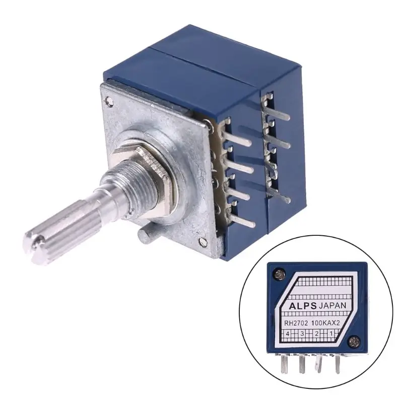8 Pin Potentiometer RH2702 Serrated Split Shaft 6MM Precision 27-type A100K 100K Drop Ship