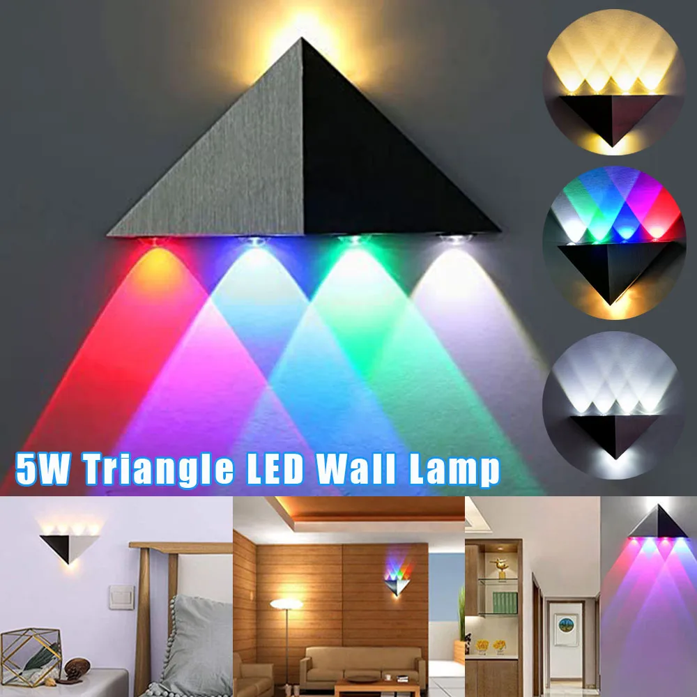 Modern Triangle Led Wall Lamp 5W AC85-265V High Power Led Wall Light Home Lighting Aluminum Led Wall For Home Decoration D30