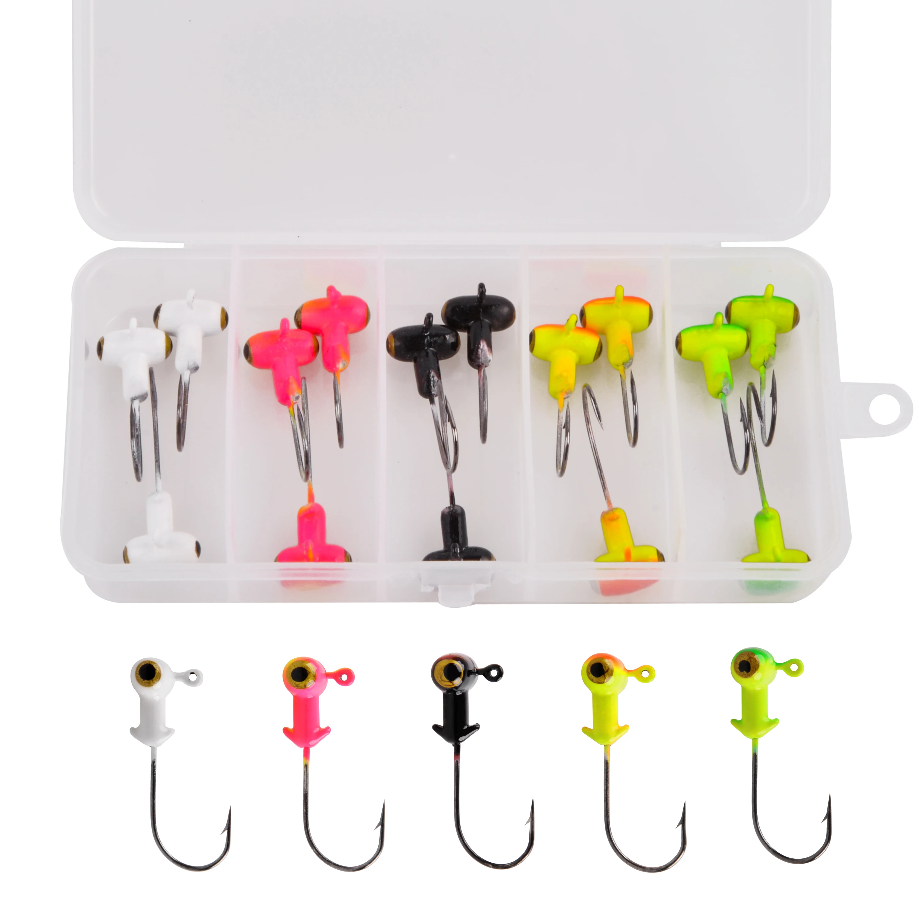 15/20pcs Fishing Jig Heads Fishing Hooks Football Jig Heads Fishing Accessories Jig Hooks 1/8oz 1/5oz For Bass, Trout, Salmon