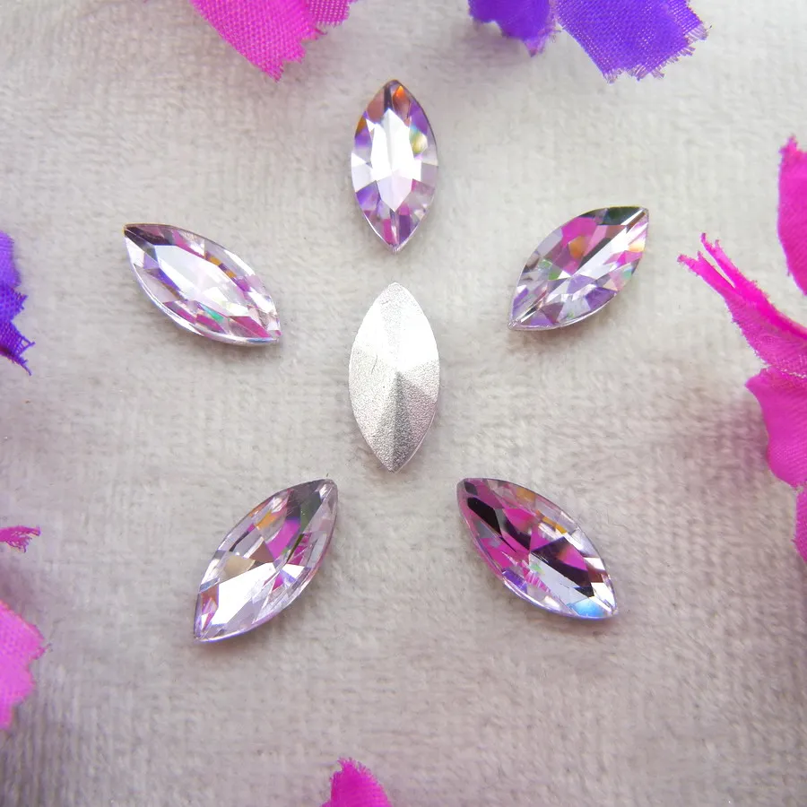 Glaskristalle in 8 Größen und Farben, Navette-, Pferdeaugen- und Marquise-Form, zum Aufkleben, für Handarbeiten, Nagelkunst, Handyhüllen, DIY – Detail 3