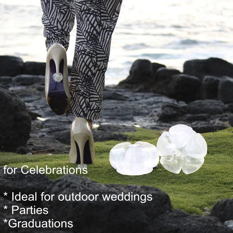 Aohaolee High Heel Stopper Silicone Stiletto Heel Petal Covers Antislip Women shoe Heel Protector For Outdoor Weddings and Party